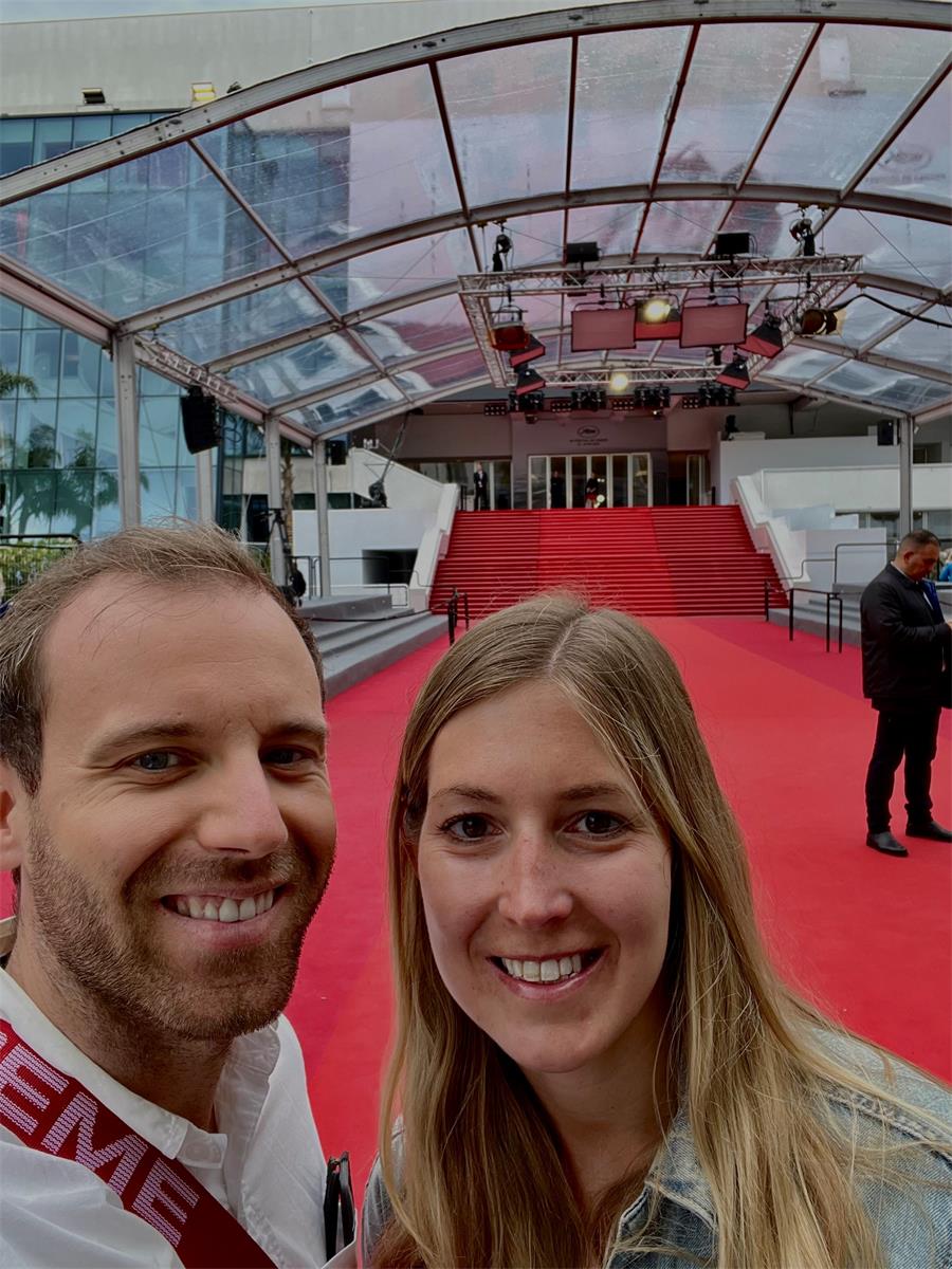 Lauren and Andrew on the red carpet at the Cannes Film Festival